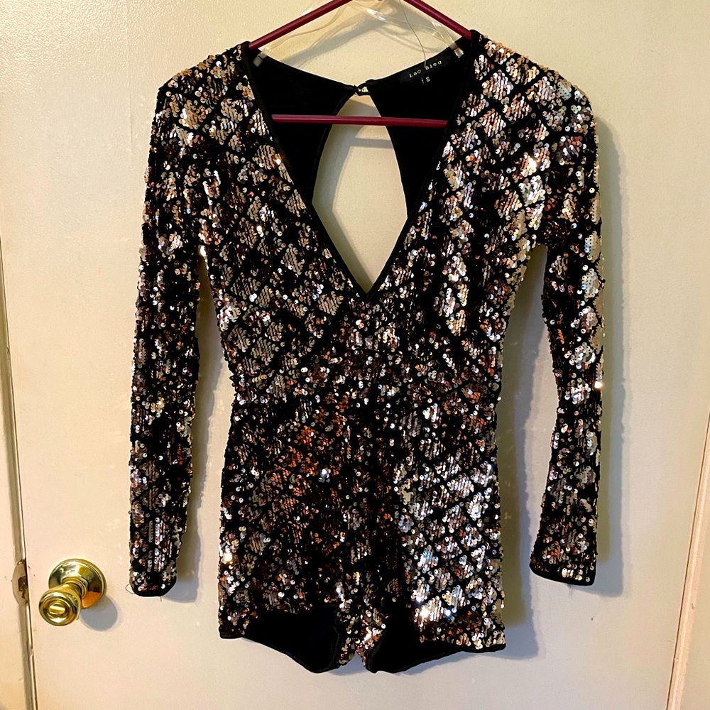 Lac Bleu sequin romper, size small.